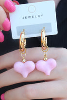 Pink Heart Earrings