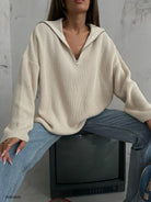 Woman Wearing Beige Sweater