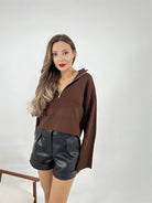 Woman Wearing Brown Sweater